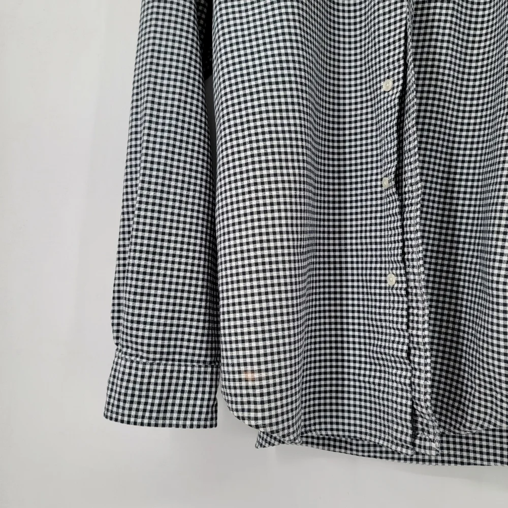 Ralph Lauren Blue Label Shirt Men's XL Black White Gingham Checkered Button Down
